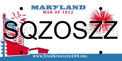 SQZOSZZ Maryland License Plate