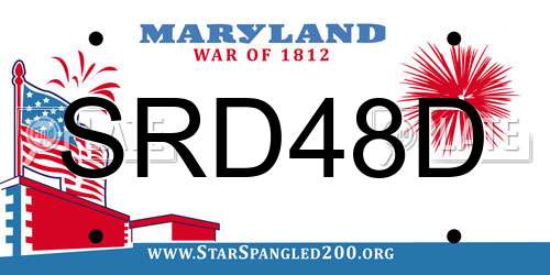 SRD48D Maryland License Plate