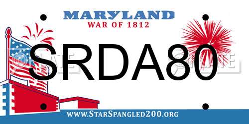SRDA80 Maryland License Plate