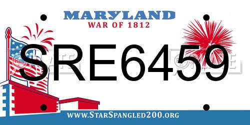SRE6459 Maryland License Plate