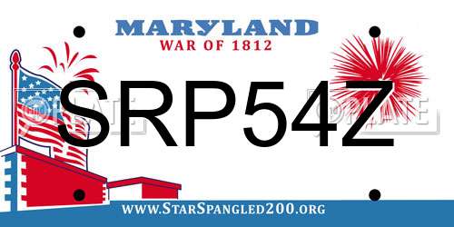 SRP54Z Maryland License Plate
