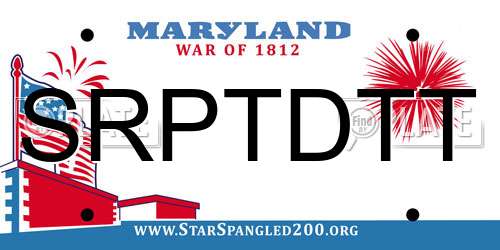 SRPTDTT Maryland License Plate