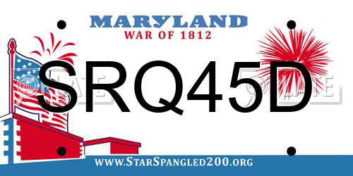 SRQ45D Maryland License Plate