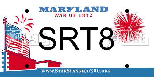 SRT8 Maryland License Plate