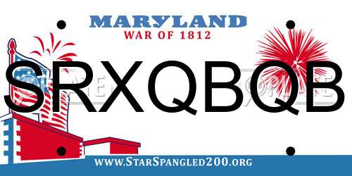 SRXQBQB Maryland License Plate