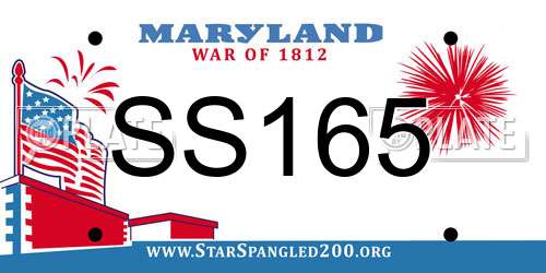 SS165 Maryland License Plate
