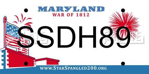 SSDH89 Maryland License Plate