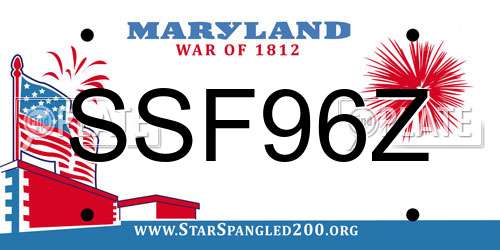 SSF96Z Maryland License Plate