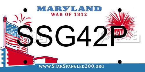 SSG42P Maryland License Plate