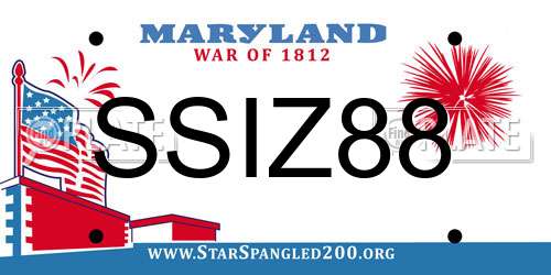 SSIZ88 Maryland License Plate
