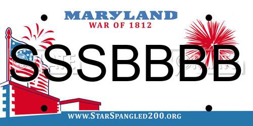 SSSBBBB Maryland License Plate