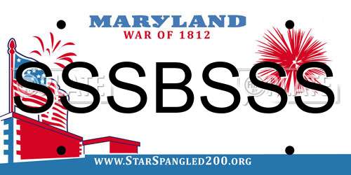 SSSBSSS Maryland License Plate