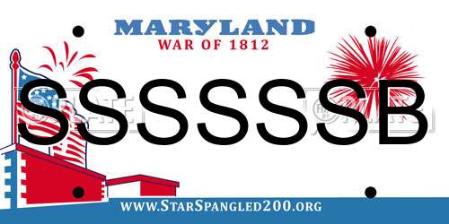 SSSSSSB Maryland License Plate