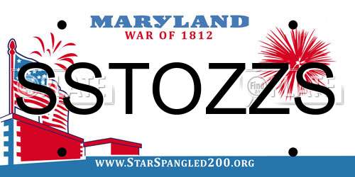 SSTOZZS Maryland License Plate