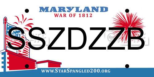 SSZDZZB Maryland License Plate