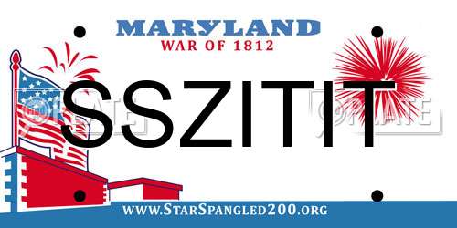 SSZITIT Maryland License Plate