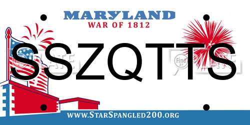SSZQTTS Maryland License Plate
