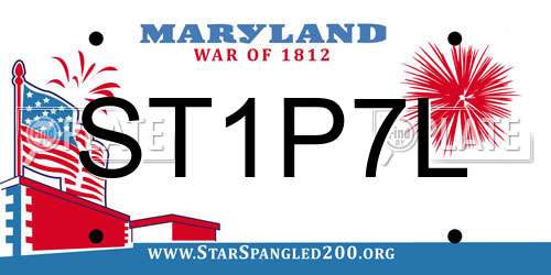 ST1P7L Maryland License Plate