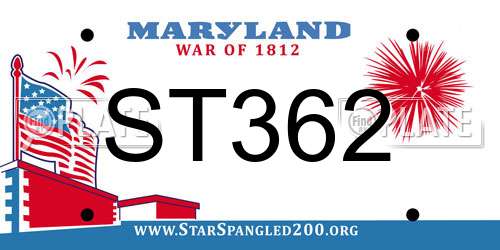 ST362 Maryland License Plate