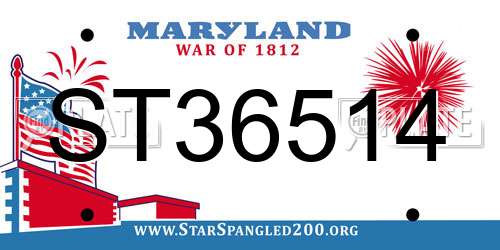 ST36514 Maryland License Plate