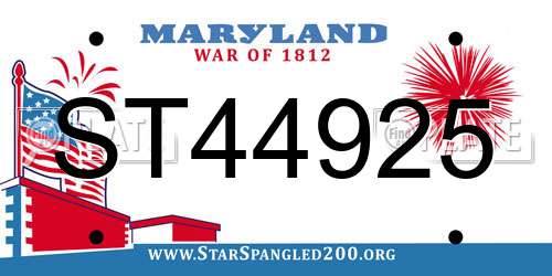 ST44925 Maryland License Plate