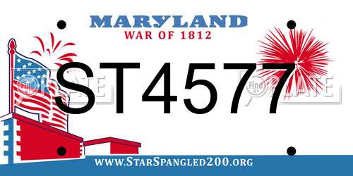 ST4577 Maryland License Plate