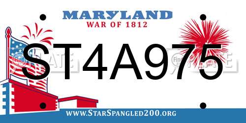 ST4A975 Maryland License Plate