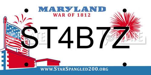 ST4B7Z Maryland License Plate