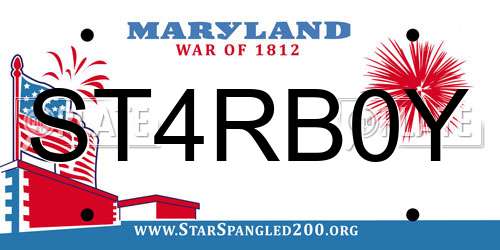 ST4RB0Y Maryland License Plate