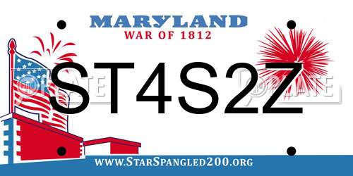 ST4S2Z Maryland License Plate