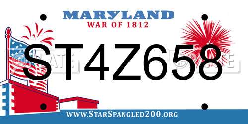ST4Z658 Maryland License Plate