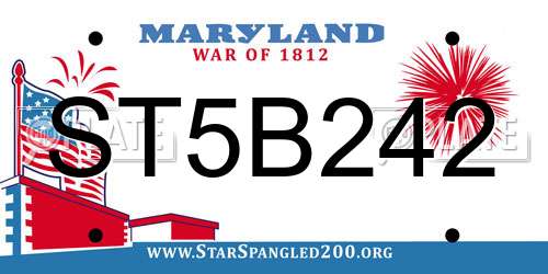 ST5B242 Maryland License Plate