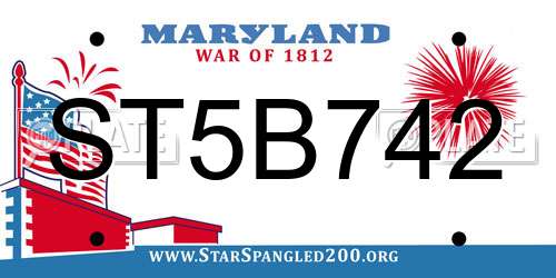 ST5B742 Maryland License Plate