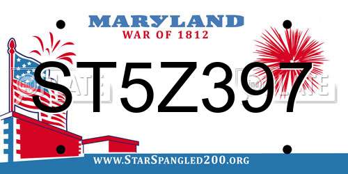 ST5Z397 Maryland License Plate
