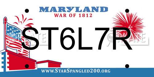 ST6L7R Maryland License Plate