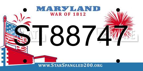 ST88747 Maryland License Plate