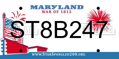 ST8B247 Maryland License Plate