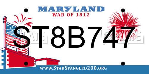 ST8B747 Maryland License Plate