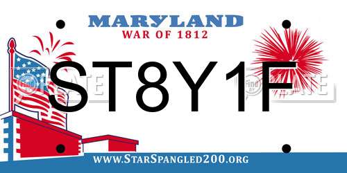 ST8Y1F Maryland License Plate