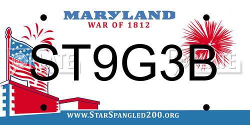 ST9G3B Maryland License Plate