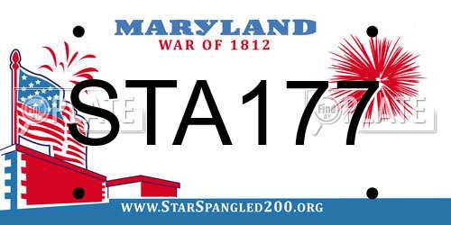 STA177 Maryland License Plate