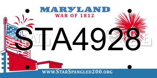 STA4928 Maryland License Plate