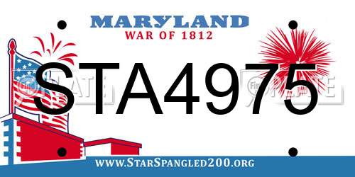 STA4975 Maryland License Plate