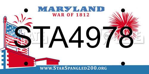 STA4978 Maryland License Plate