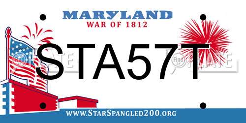 STA57T Maryland License Plate