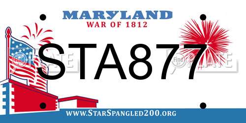 STA877 Maryland License Plate