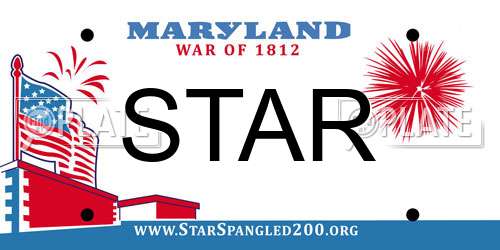 STAR Maryland License Plate
