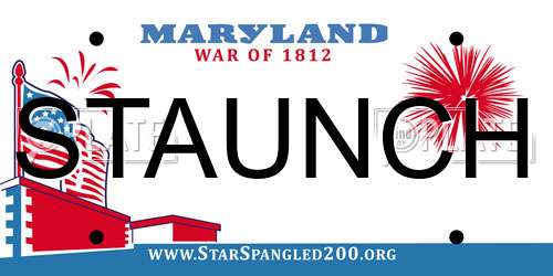 STAUNCH Maryland License Plate
