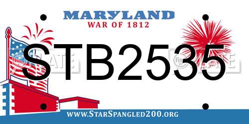 STB2535 Maryland License Plate