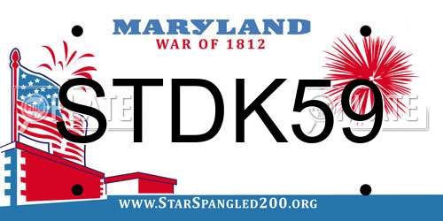 STDK59 Maryland License Plate